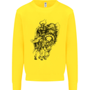 Odin the Viking on Horseback Valhalla Gods Kids Sweatshirt Jumper Yellow