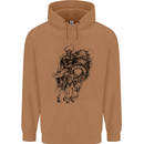 Odin the Viking on Horseback Valhalla Gods Mens 80% Cotton Hoodie Caramel Latte
