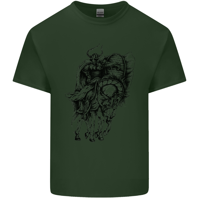 Odin the Viking on Horseback Valhalla Gods Mens Cotton T-Shirt Tee Top Forest Green
