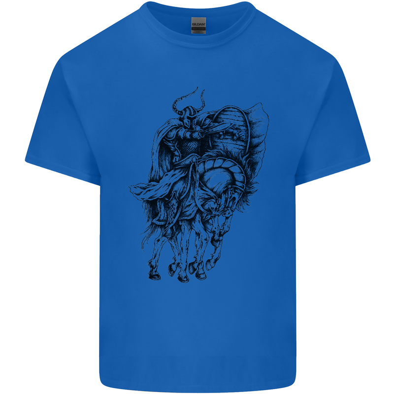 Odin the Viking on Horseback Valhalla Gods Mens Cotton T-Shirt Tee Top Royal Blue