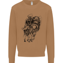 Odin the Viking on Horseback Valhalla Gods Mens Sweatshirt Jumper Caramel Latte