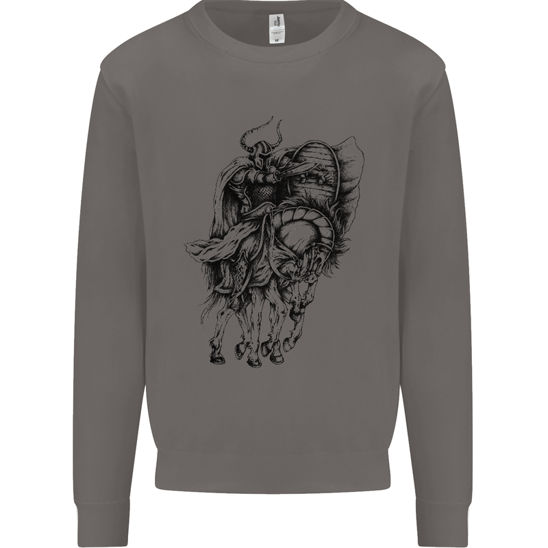 Odin the Viking on Horseback Valhalla Gods Mens Sweatshirt Jumper Charcoal