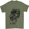 Odin the Viking on Horseback Valhalla Gods Mens T-Shirt Cotton Gildan Military Green