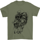 Odin the Viking on Horseback Valhalla Gods Mens T-Shirt Cotton Gildan Military Green
