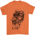 Odin the Viking on Horseback Valhalla Gods Mens T-Shirt Cotton Gildan Orange