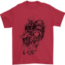 Odin the Viking on Horseback Valhalla Gods Mens T-Shirt Cotton Gildan Red