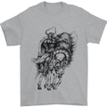 Odin the Viking on Horseback Valhalla Gods Mens T-Shirt Cotton Gildan Sports Grey
