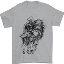 Odin the Viking on Horseback Valhalla Gods Mens T-Shirt Cotton Gildan Sports Grey