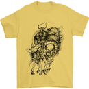 Odin the Viking on Horseback Valhalla Gods Mens T-Shirt Cotton Gildan Yellow