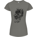 Odin the Viking on Horseback Valhalla Gods Womens Petite Cut T-Shirt Charcoal