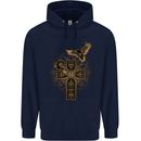 Odins Celtic Raven Viking Thor Ragnar Norse Childrens Kids Hoodie Navy Blue