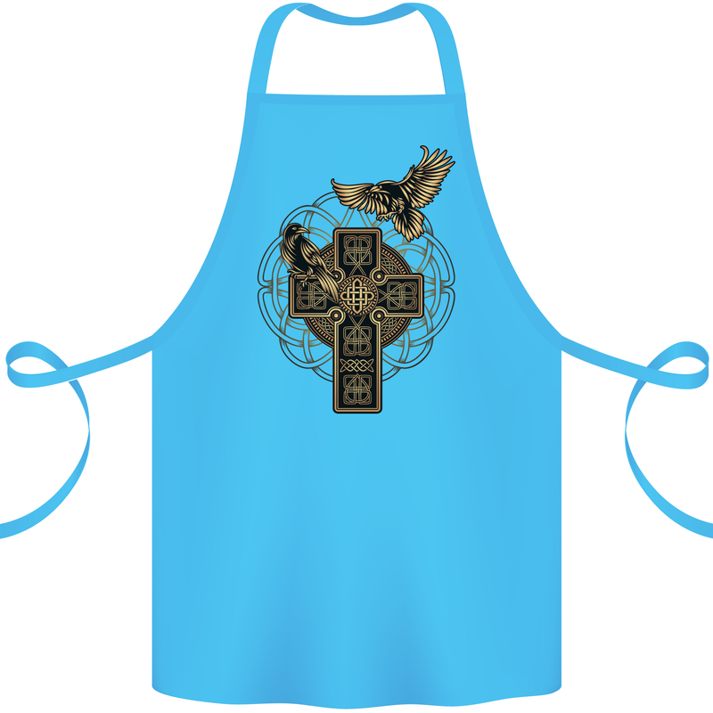 Odins Celtic Raven Viking Thor Ragnar Norse Cotton Apron 100% Organic Turquoise