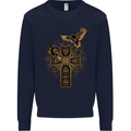 Odins Celtic Raven Viking Thor Ragnar Norse Kids Sweatshirt Jumper Navy Blue