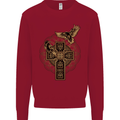 Odins Celtic Raven Viking Thor Ragnar Norse Kids Sweatshirt Jumper Red