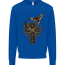Odins Celtic Raven Viking Thor Ragnar Norse Kids Sweatshirt Jumper Royal Blue