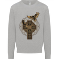 Odins Celtic Raven Viking Thor Ragnar Norse Kids Sweatshirt Jumper Sports Grey
