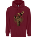 Odins Celtic Raven Viking Thor Ragnar Norse Mens 80% Cotton Hoodie Maroon