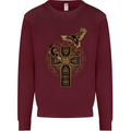 Odins Celtic Raven Viking Thor Ragnar Norse Mens Sweatshirt Jumper Maroon