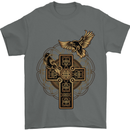 Odins Celtic Raven Viking Thor Ragnar Norse Mens T-Shirt Cotton Gildan Charcoal