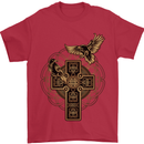 Odins Celtic Raven Viking Thor Ragnar Norse Mens T-Shirt Cotton Gildan Red