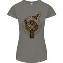 Odins Celtic Raven Viking Thor Ragnar Norse Womens Petite Cut T-Shirt Charcoal