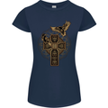 Odins Celtic Raven Viking Thor Ragnar Norse Womens Petite Cut T-Shirt Navy Blue
