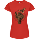 Odins Celtic Raven Viking Thor Ragnar Norse Womens Petite Cut T-Shirt Red