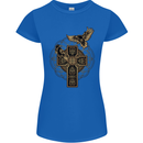 Odins Celtic Raven Viking Thor Ragnar Norse Womens Petite Cut T-Shirt Royal Blue