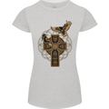 Odins Celtic Raven Viking Thor Ragnar Norse Womens Petite Cut T-Shirt Sports Grey