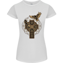 Odins Celtic Raven Viking Thor Ragnar Norse Womens Petite Cut T-Shirt White