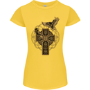 Odins Celtic Raven Viking Thor Ragnar Norse Womens Petite Cut T-Shirt Yellow