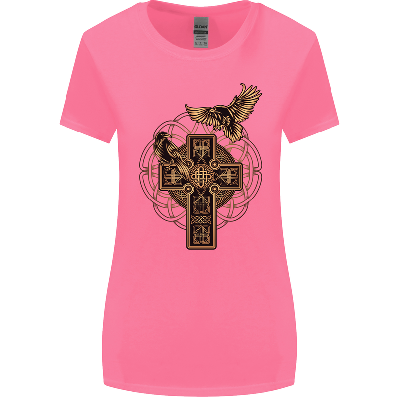 Odins Celtic Raven Viking Thor Ragnar Norse Womens Wider Cut T-Shirt Azalea