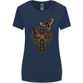 Odins Celtic Raven Viking Thor Ragnar Norse Womens Wider Cut T-Shirt Navy Blue