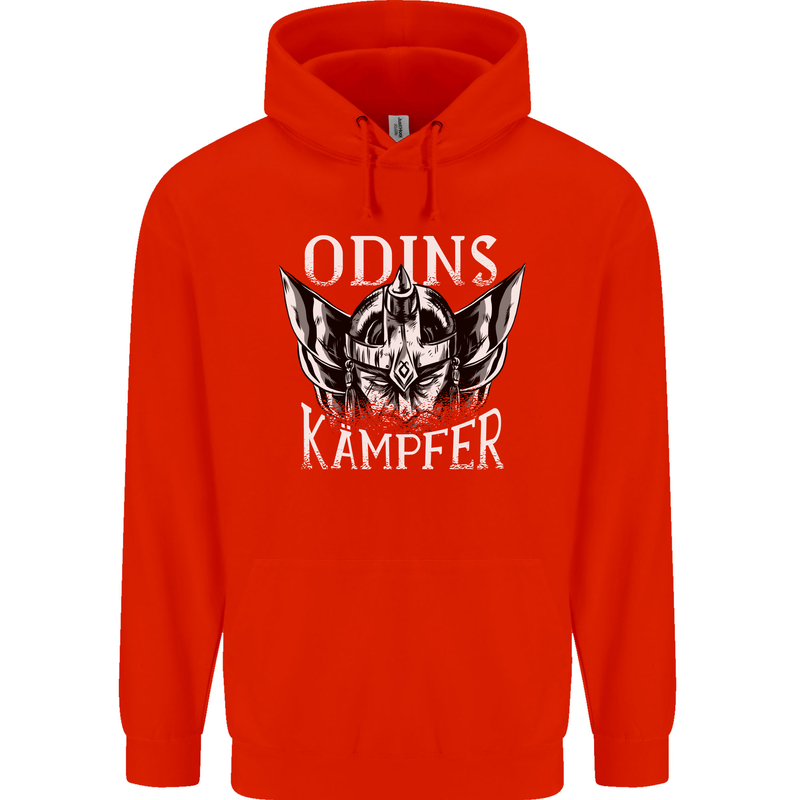 Odins Kampfer Vikings Childrens Kids Hoodie Bright Red