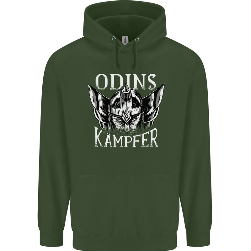 Odins Kampfer Vikings Childrens Kids Hoodie Forest Green
