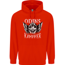 Odins Kampfer Vikings Mens 80% Cotton Hoodie Bright Red