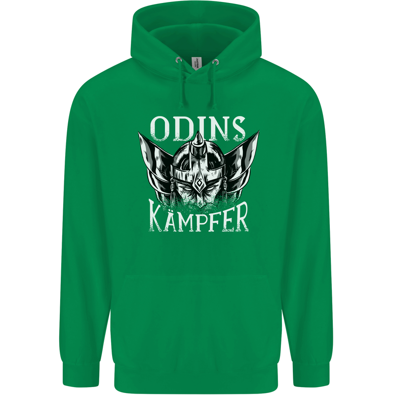 Odins Kampfer Vikings Mens 80% Cotton Hoodie Irish Green