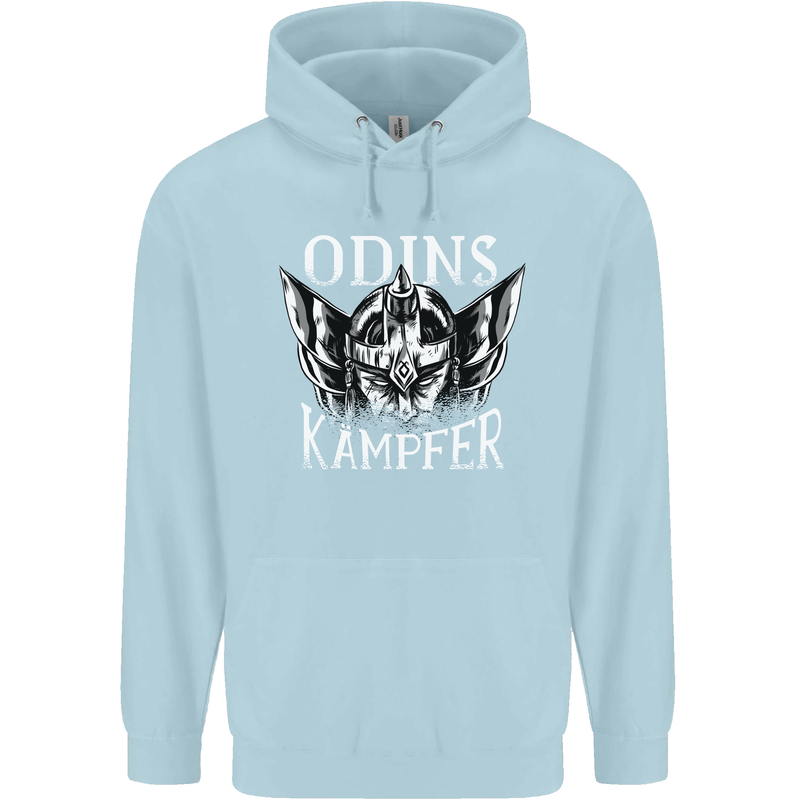 Odins Kampfer Vikings Mens 80% Cotton Hoodie Light Blue