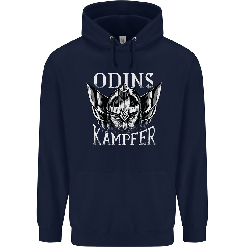 Odins Kampfer Vikings Mens 80% Cotton Hoodie Navy Blue