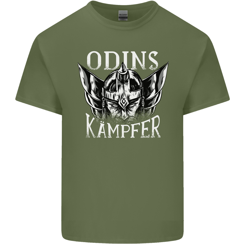 Odins Kampfer Vikings Mens Cotton T-Shirt Tee Top Military Green