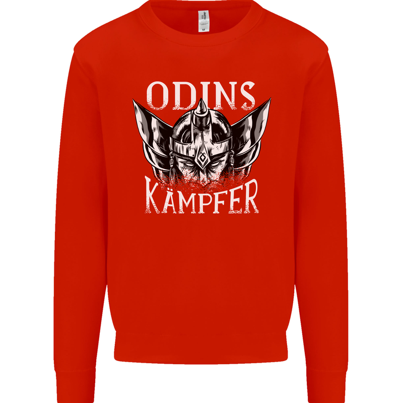 Odins Kampfer Vikings Mens Sweatshirt Jumper Bright Red