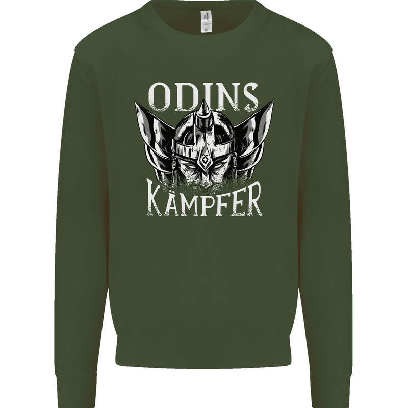 Odins Kampfer Vikings Mens Sweatshirt Jumper Forest Green