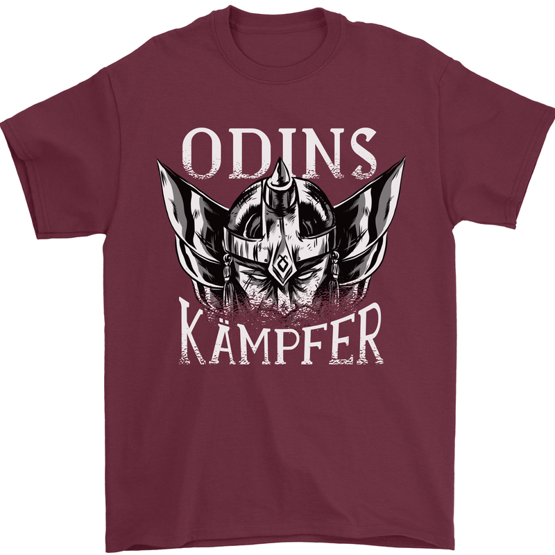 Odins Kampfer Vikings Mens T-Shirt 100% Cotton Maroon