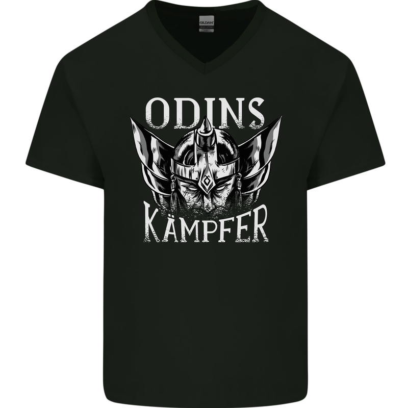Odins Kampfer Vikings Mens V-Neck Cotton T-Shirt Black