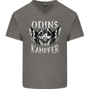 Odins Kampfer Vikings Mens V-Neck Cotton T-Shirt Charcoal