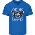 Odins Kampfer Vikings Mens V-Neck Cotton T-Shirt Royal Blue