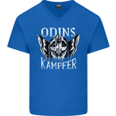 Odins Kampfer Vikings Mens V-Neck Cotton T-Shirt Royal Blue
