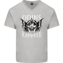 Odins Kampfer Vikings Mens V-Neck Cotton T-Shirt Sports Grey