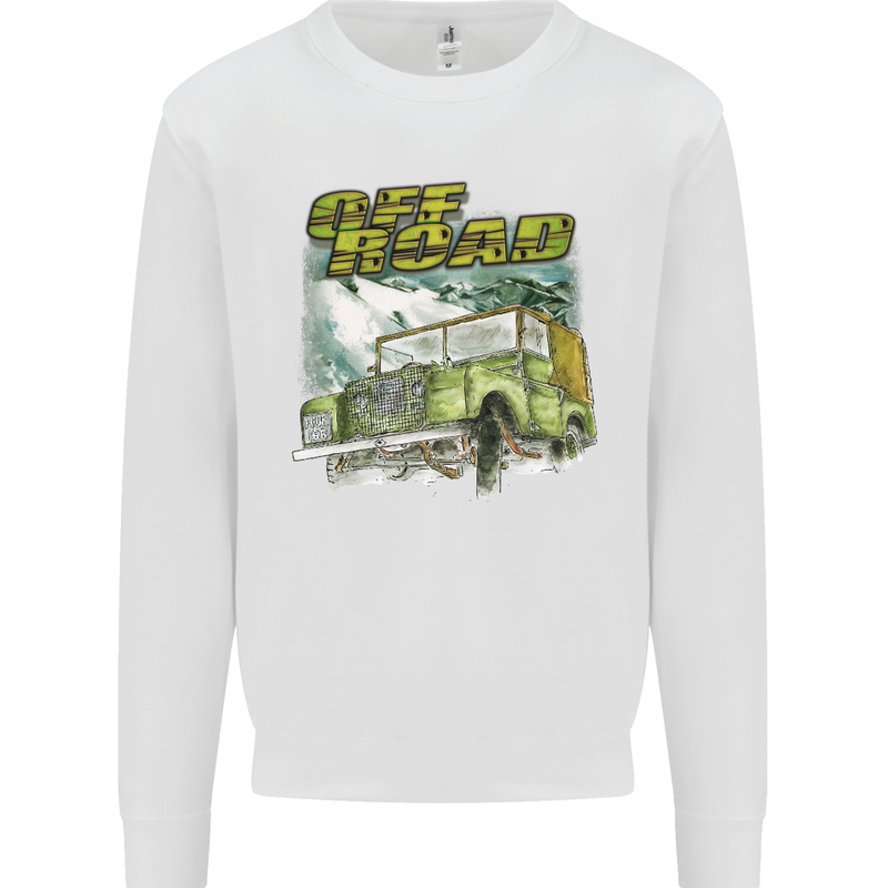 Off Road 4X4 Off Roading Four Wheel Drive Mens Sweatshirt Jumper White