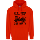 Off Road Driving Club Get Dirty 4x4 Funny Childrens Kids Hoodie Bright Red